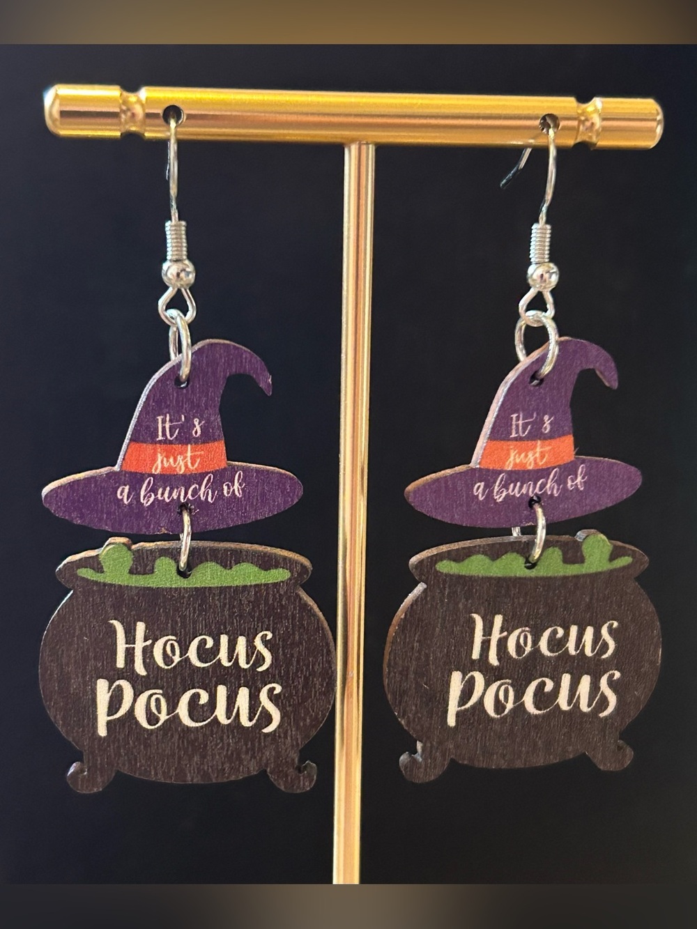 🧙♀️ Hocus Pocus Wooden Dual Side Earrings | It’s Just a Bunch of Hocus Pocus